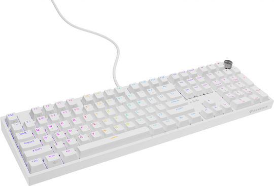 Genesis Thor 404 Gaming Mechanical Keyboard with Outemu Peach Silent switches and RGB lighting (English US) White