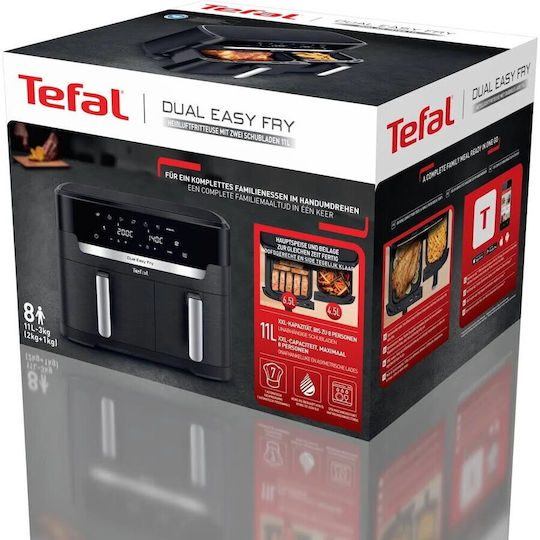 Tefal Easy Fry Xxl Friteuză cu aer cu Coș Detașabil Dublu 11lt Negru