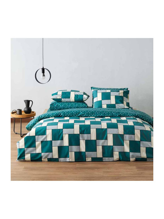 Kentia Sheet Sets Single 160x270cm. Cubi Green 3pcs