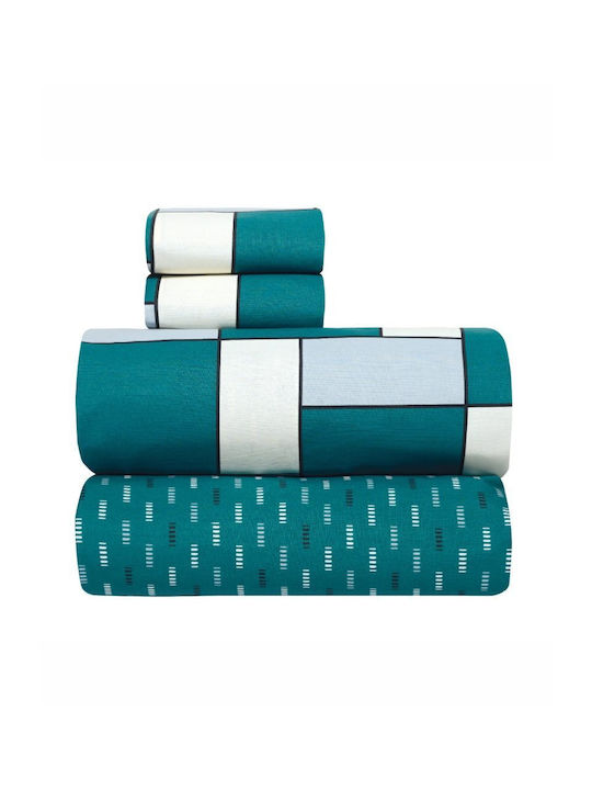 Kentia Sheet Sets Single 160x270cm. Cubi Green 3pcs