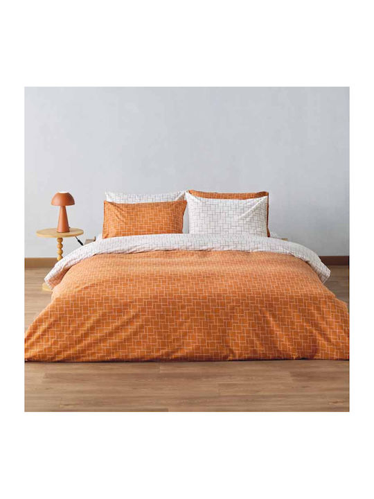 Kentia Sheet Sets Queen 240x270cm. Versus Dodici 06 Terracotta-white 4pcs