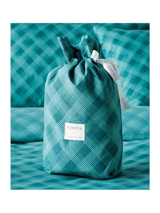 Kentia Sheet Sets Queen 240x270cm. Versus Joshua Petrol- Turquoise 4pcs