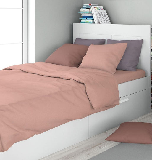 Dimcol Solid Σεντόνι Υπέρδιπλο 220x240εκ. 503 Dusty Rose
