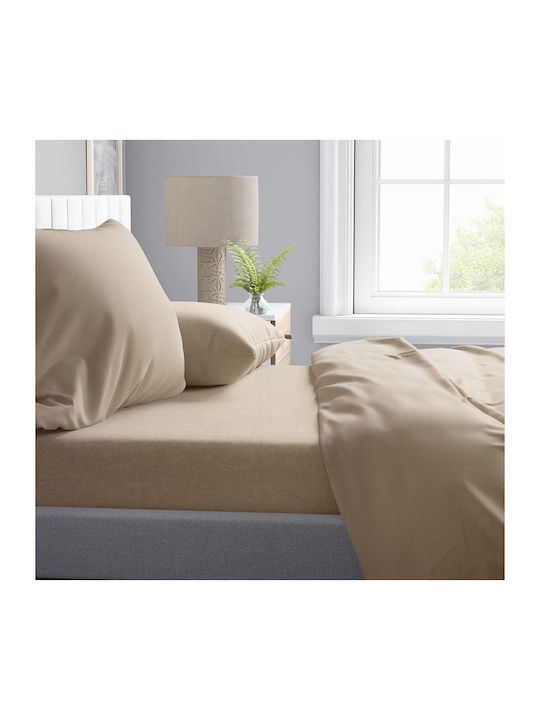 Dimcol Παπλωματοθήκη Βαμβακερή Μονή 160x240 Solid 502 Beige