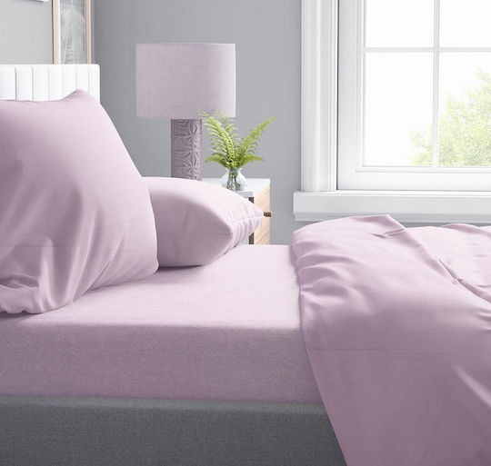 Dimcol Duvet Cover Cotton Single 160x240 Solid 506 Light Purple