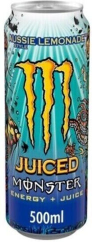 Monster Aussie Energy Drink Λεμόνι Συμπυκνωμένο με Ανθρακικό σε Κουτί 500ml