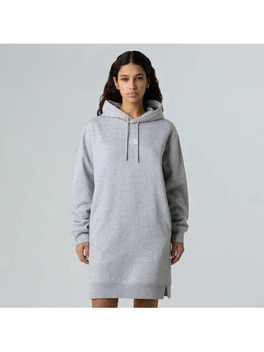Mini Athletic Long Sleeve Hooded Grey Dress