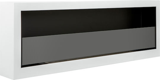 Wandmontiert Bioethanol Kamine Innenbereich Weiß 120x15x41.5cm