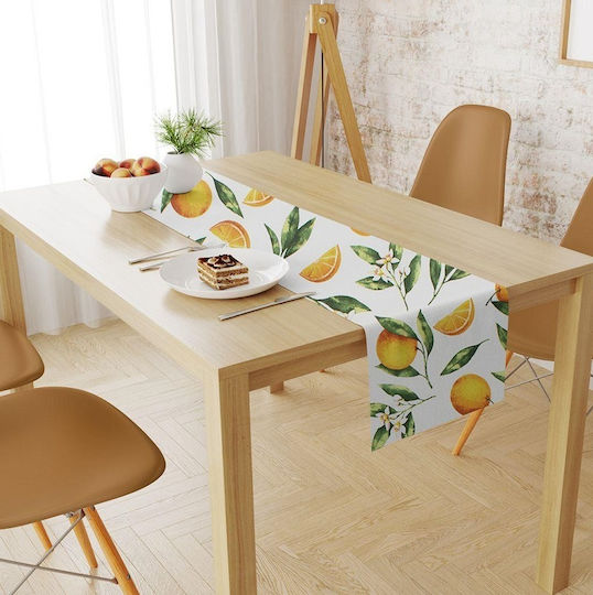 Dimcol Покривка за маса Устойчив на петна Подредба 2бр Oranges 474 White-orange 140x140бр