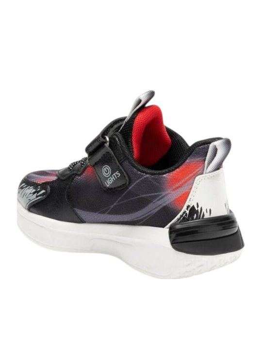 Kinder Sneakers Hoch mit Lichtern Schwarz