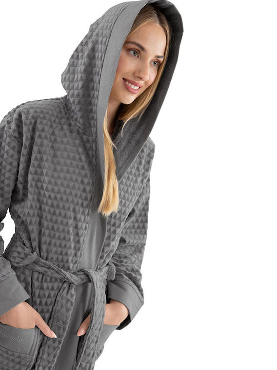 Guy Laroche Tokyo Hooded Bathrobe Anthracite