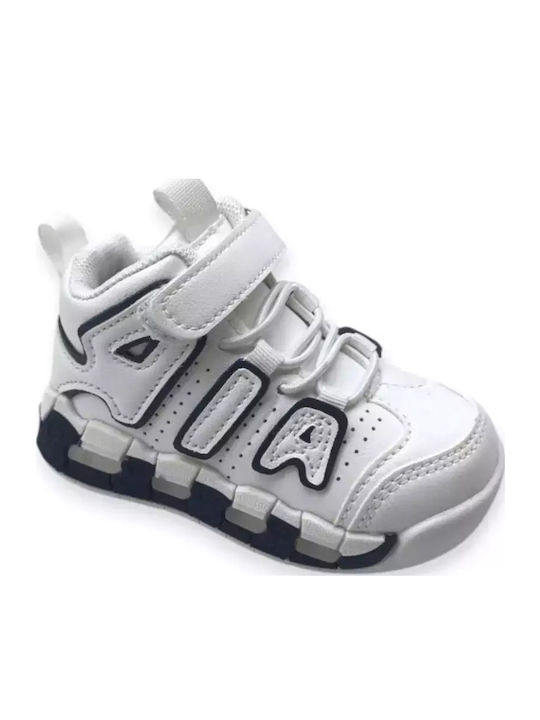 Kids Sneakers High with Scratch & Lights White