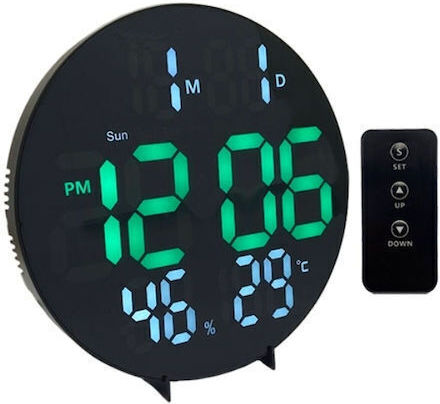 Factory Ceas De Masă Digital Led Cu Ceas Deșteptător Negru 03013LWC50BK