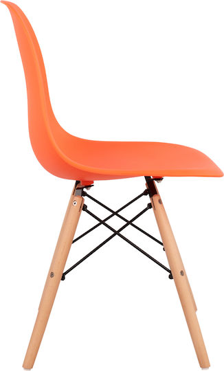 Twist PP Kitchen Polypropylene Chair Orange 46.5x53x82cm 4pcs