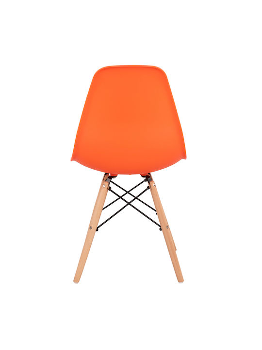 Twist PP Kitchen Polypropylene Chair Orange 46.5x53x82cm 4pcs