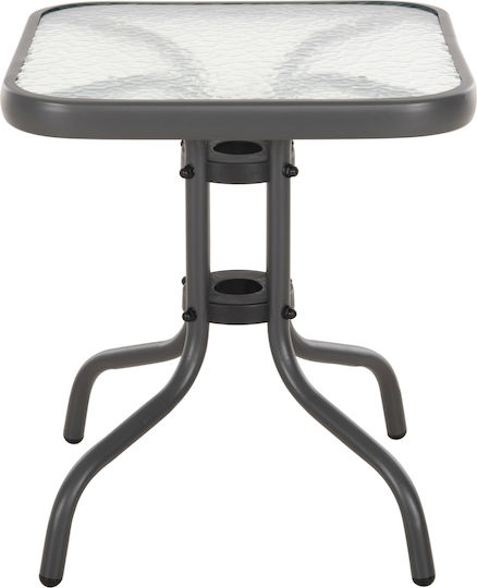 Auxiliary Table for Small Outdoor Spaces Wooden with Metal Frame Figo Grey 45x45x51cm