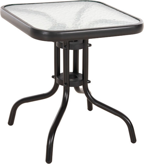 Metal Masa auxiliară pentru spații exterioare mici Figo Negru 45x45cm