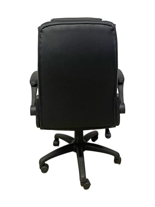 Stuhl Büro mit Armen Black Velvet-Black Metal Mega Bazaar
