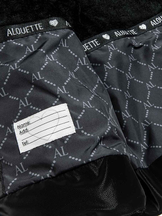 Kids' Quilted Jacket with Lining & Hood Black