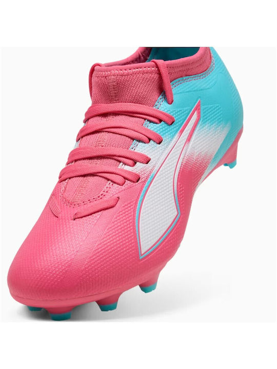 Ultra 6 Match Recharge FG/AG Kids Soccer Cleats with Molded Outsole Pink