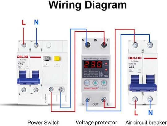 Sinotimer Instrument de Măsură pentru Panou Electric Digital pe Șină Monofazat
