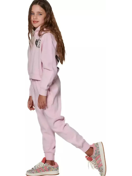 Kids Sweatshirt Cardigan with Hood Pink