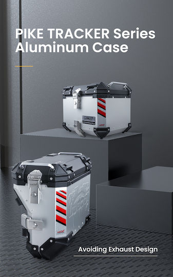 Loboo Motorrad-Topcase Aluminium 45l Silber