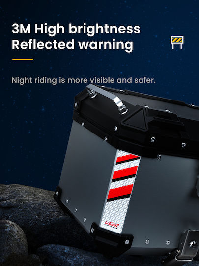 Loboo Motorrad-Topcase Aluminium 45l Silber