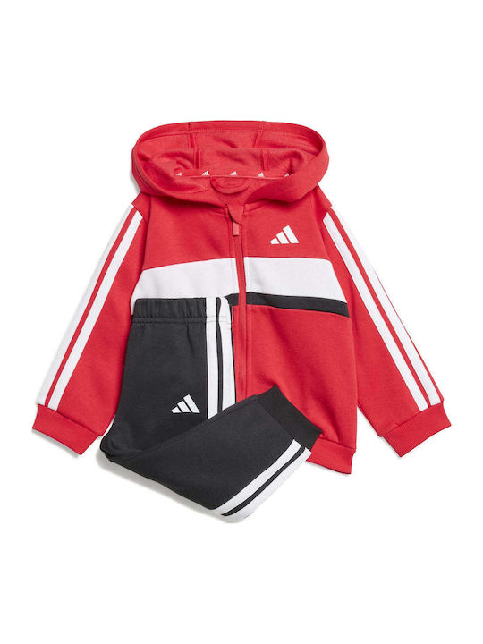 Kids Sweatpants Set Red 2pcs 3-Stripes