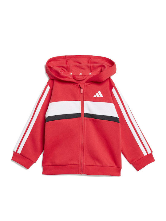 Kids Sweatpants Set Red 2pcs 3-Stripes