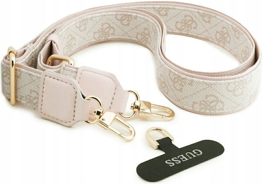 Guess 4g Strass Logo & Big Strap Metal Buttons Magsafe Umschlag Rückseite Kunststoff / Silikon Rosa (iPhone 17 Pro)