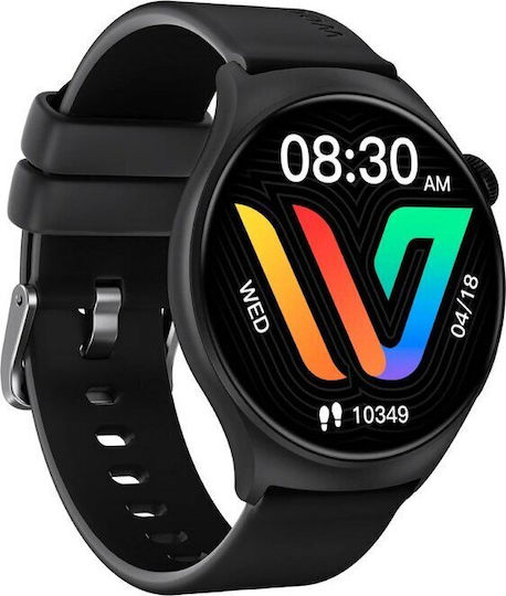 Weofly Curve 46mm Smartwatch με Παλμογράφο (Μαύρο)