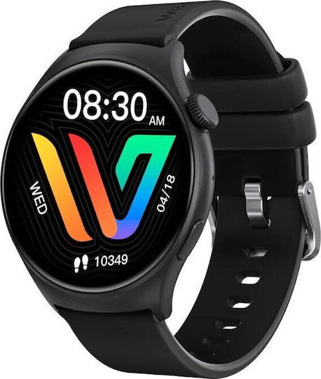Weofly Curve 46mm Smartwatch με Παλμογράφο (Μαύρο)