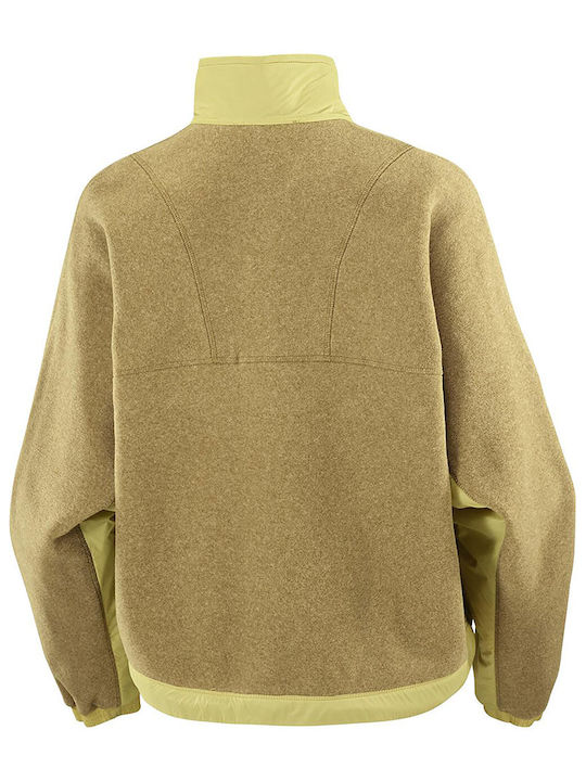 Γυναικεία Fleece Μπλούζα με Φερμουάρ Πράσινη