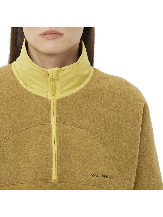 Γυναικεία Fleece Μπλούζα με Φερμουάρ Πράσινη