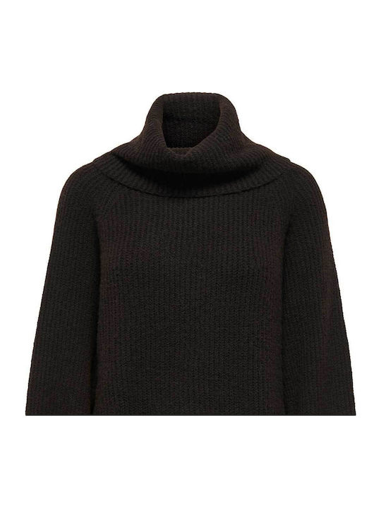 Life Women's Long Sleeve Sweater Turtleneck Dark Brown