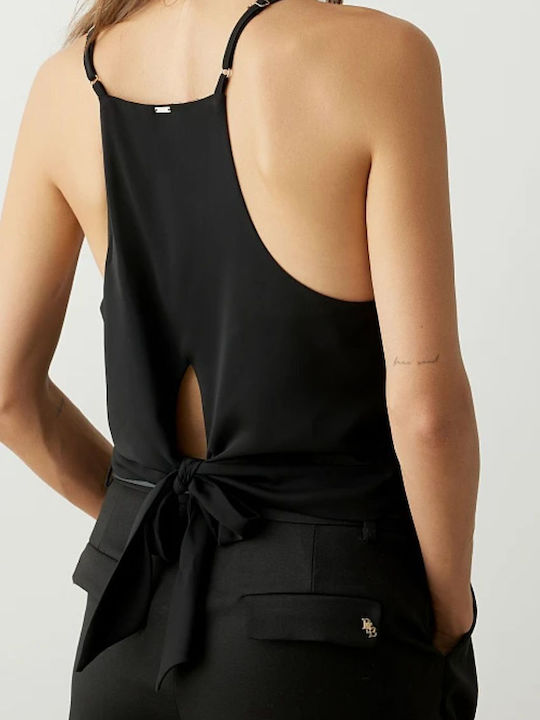 Damen Crop Top mit Trägern Black
