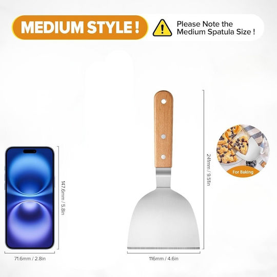 Uncle George Spatula Stainless Steel 24cm