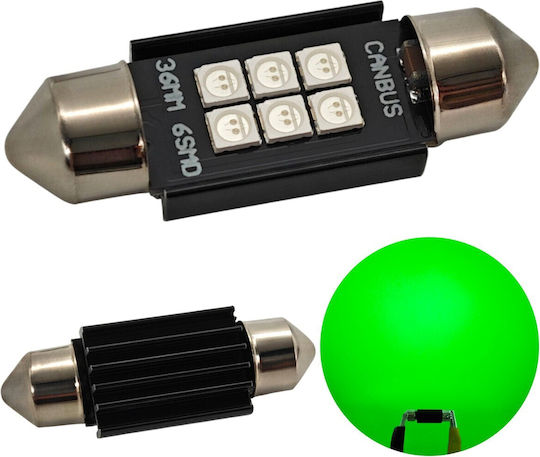 C5w LED Autolampe Sv8.5 12-24V Canbus 36mm Grüne
