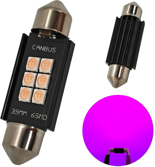 C5W C10W LED Bulb SV8.5 12-24V Canbus 39mm Pink