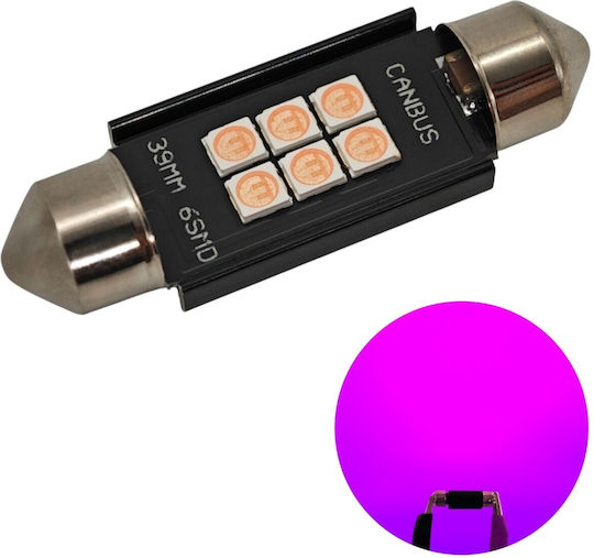 C5W C10W LED Bulb SV8.5 12-24V Canbus 39mm Pink