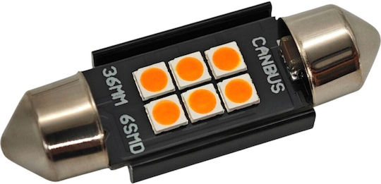 C5w Led Bulb Sv8.5 12-24v Canbus 36mm Orange