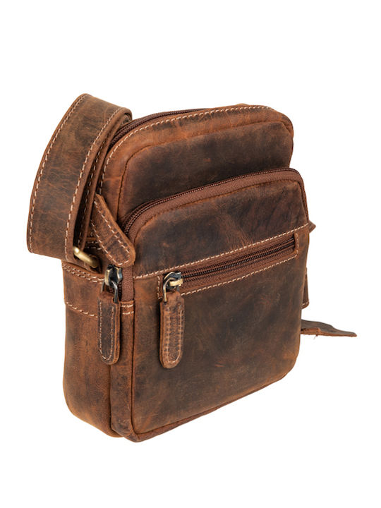 Leather Men's Bag Shoulder / Crossbody Tabac Brown