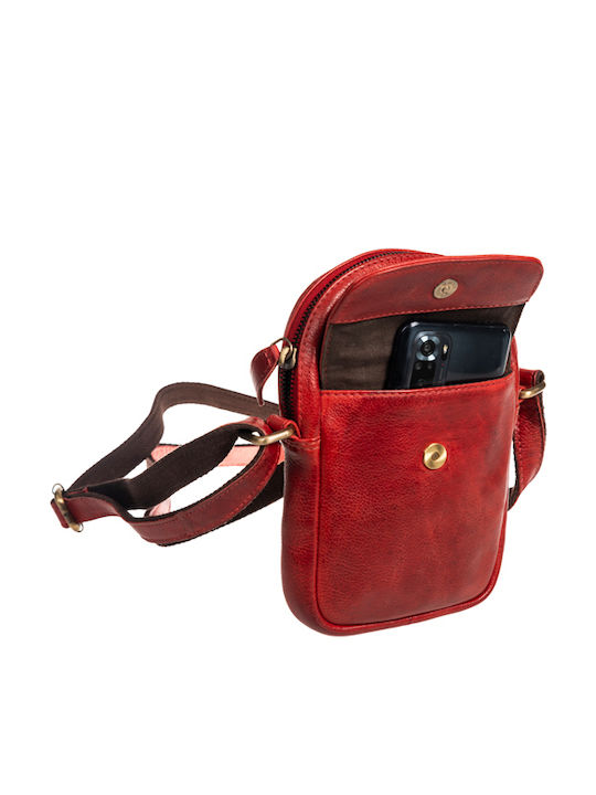 Leder Herrentasche Schulter / Crossbody Rot