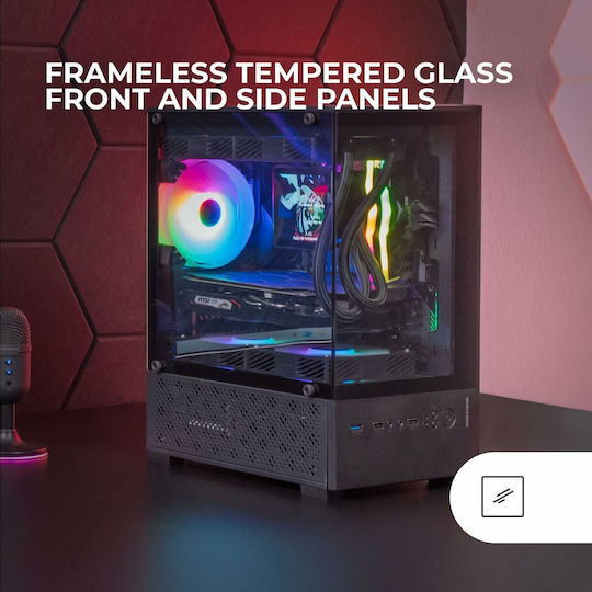 Mars Gaming MC-SE2 Gaming Midi Tower Computer Case with Side Window Black