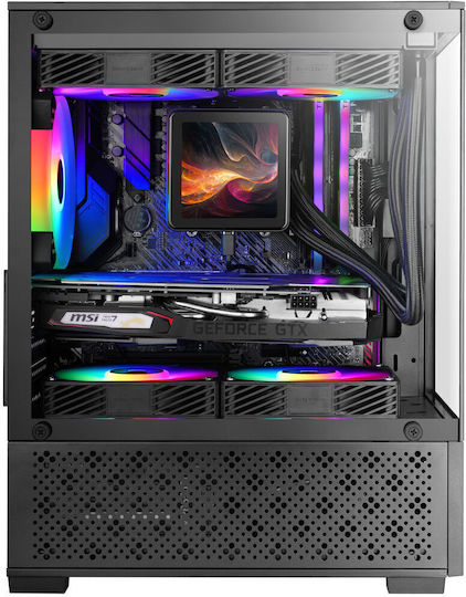 Mars Gaming MC-SE2 Gaming Midi Tower Computer Case with Side Window Black