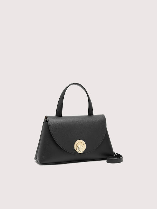 Leder Damentasche Schultertasche Schwarz
