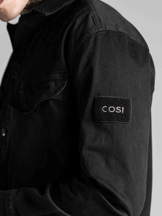 Дълъг Ръкав Деним Overshirt Черен
