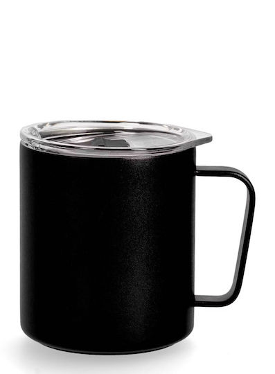 Pahar Termos Oțel Inoxidabil 355ml Negru Cu Mâner