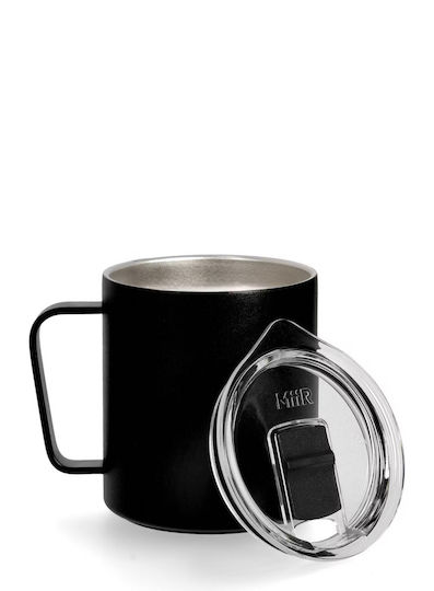 Pahar Termos Oțel Inoxidabil 355ml Negru Cu Mâner